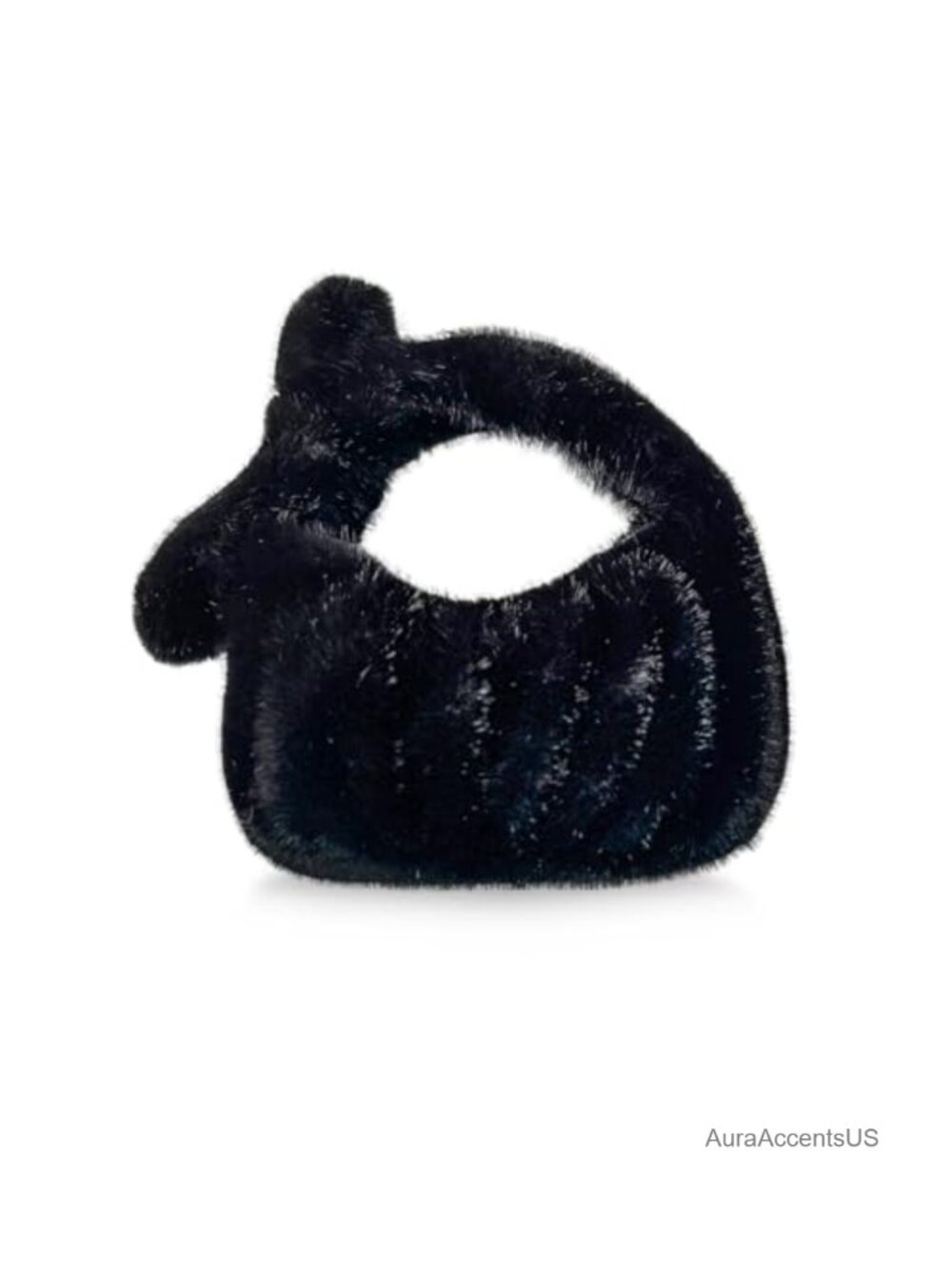 Faux Fur Mini Tote Bag Plush Small Purse Handbag